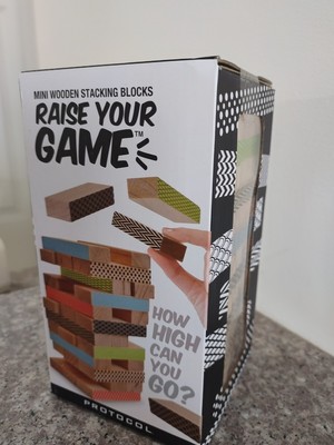 Protocol Mini Wooden Stacking Blocks Game Raise Your Game NEW Sealed