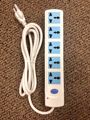 5 Outlet Surge Protector Power Strip with 6ft cord, Max. 2.5kw, 10A, 220V/110V