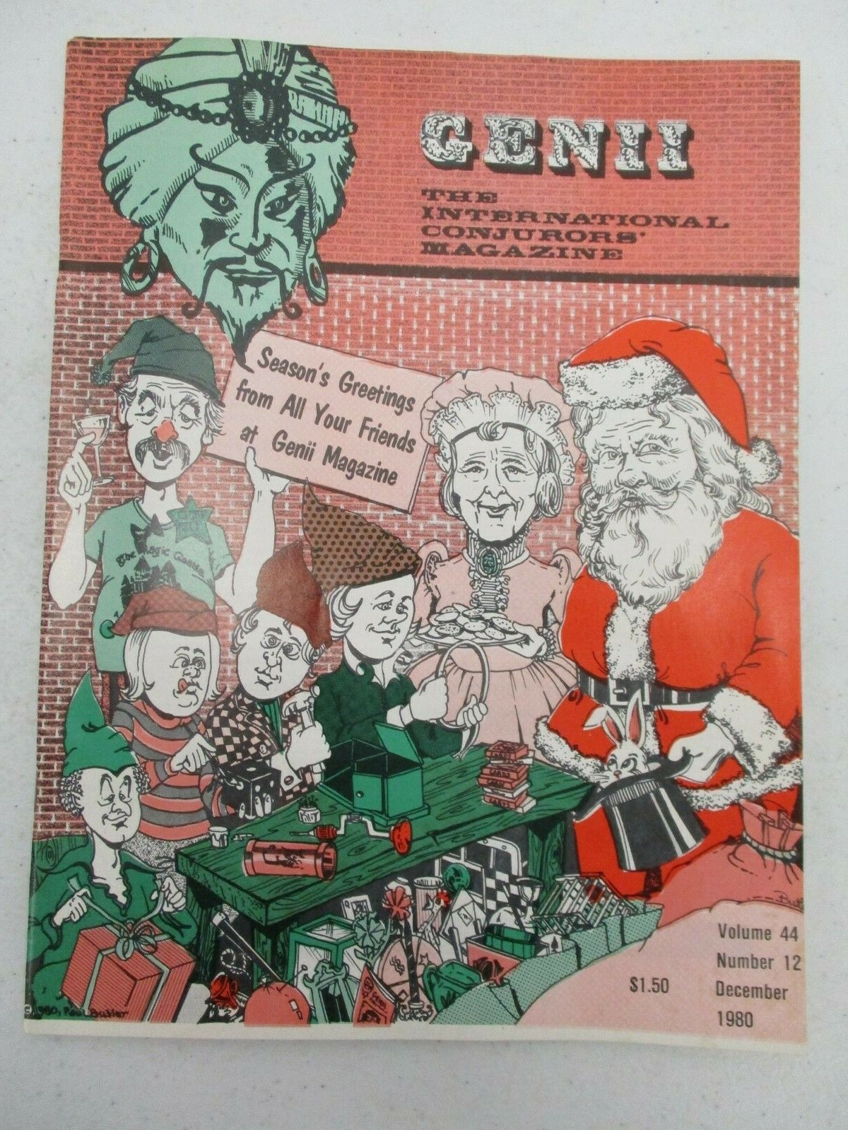 シーエ　エムジ　複製原画　クリスマス GENII THE CONJURORS MAGAZINE DECEMBER 1980 CHRISTMAS X-MAS
