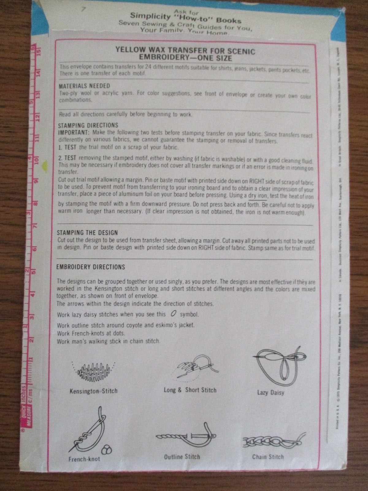 Simplicity Vintage Embroidery Design Pattern - Southwest Look Scenic - Unused