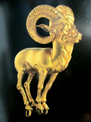 Tillya Tepe Tomb IV Postcard - Headdress Ornament Standing Ram 6'' X 4.25''   