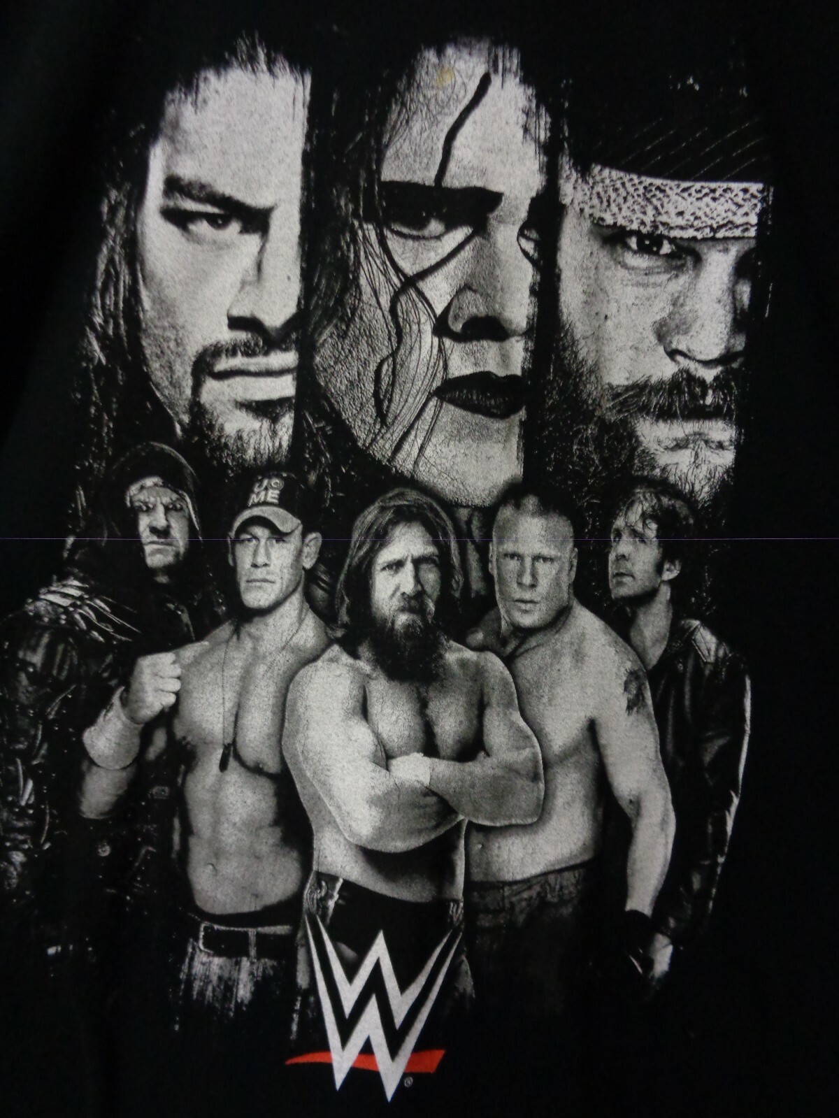 WWE Men's 2XL Graphic T-Shirt Black Jon Cena and Others