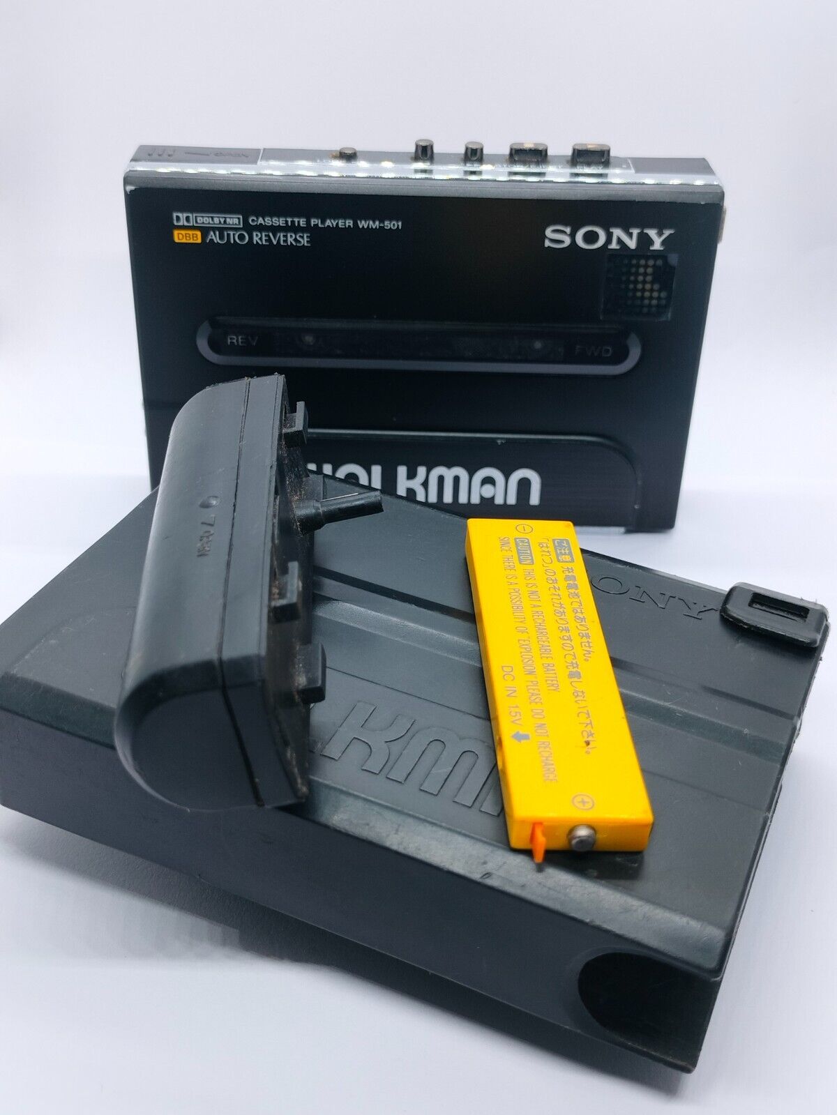 Sony WM 501 Walkman Cassette player with case etc no power Sony WM 501 Walkman Cassette player with case etc no power