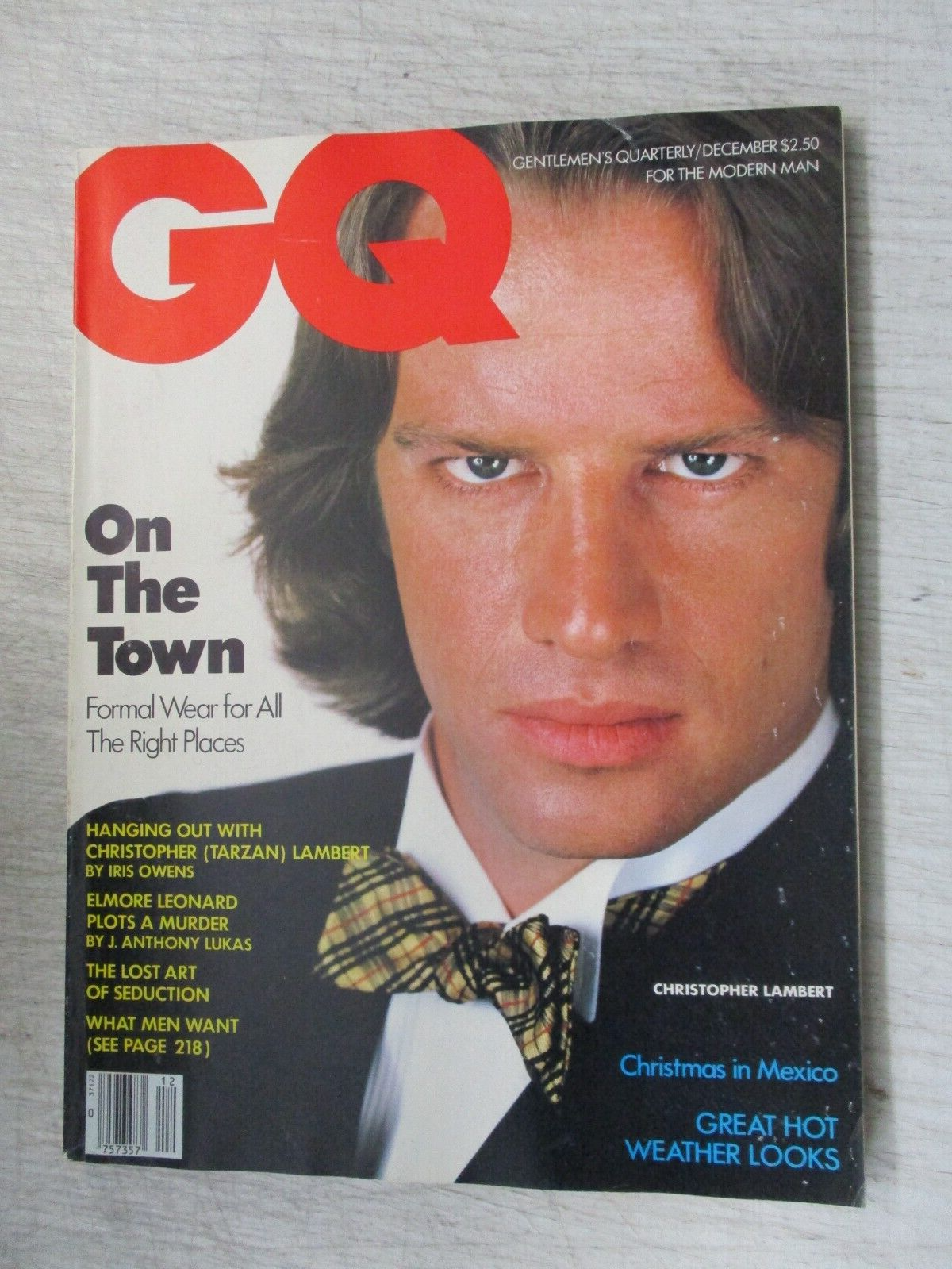 GQ MAGAZINE DECEMBER 1984 CHRISTOPHER LAMBERT TARZAN VINTAGE