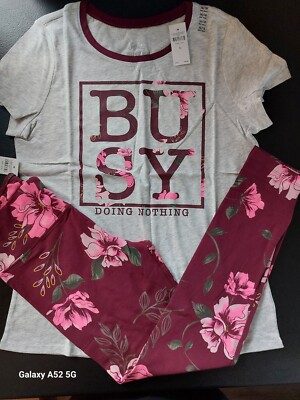 NWT Girls Justice Outfit Floral Graphic top/ Leggings 16 18 (15)