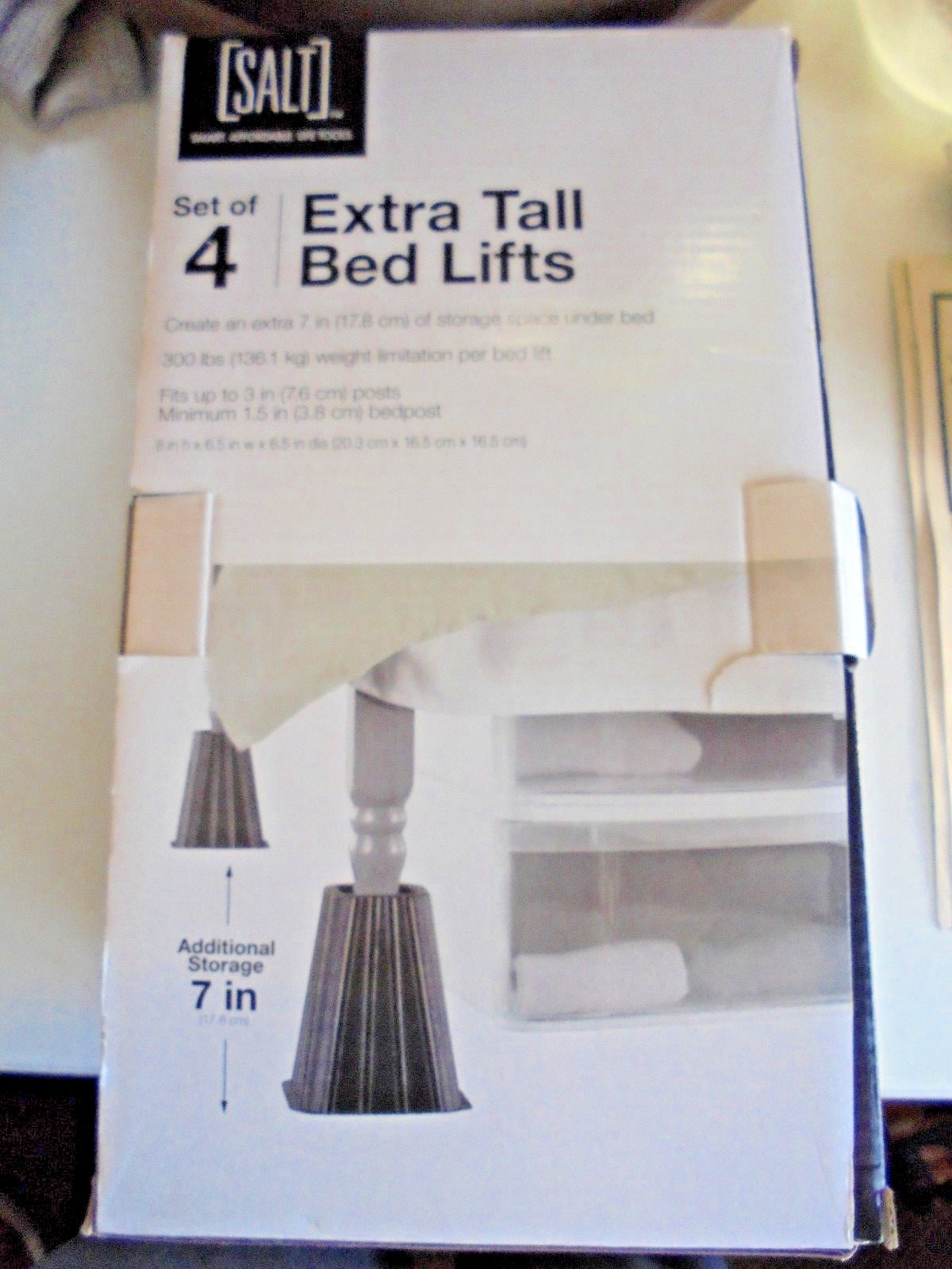 SALT Black Bed Lifts Set of 4 NEW 7