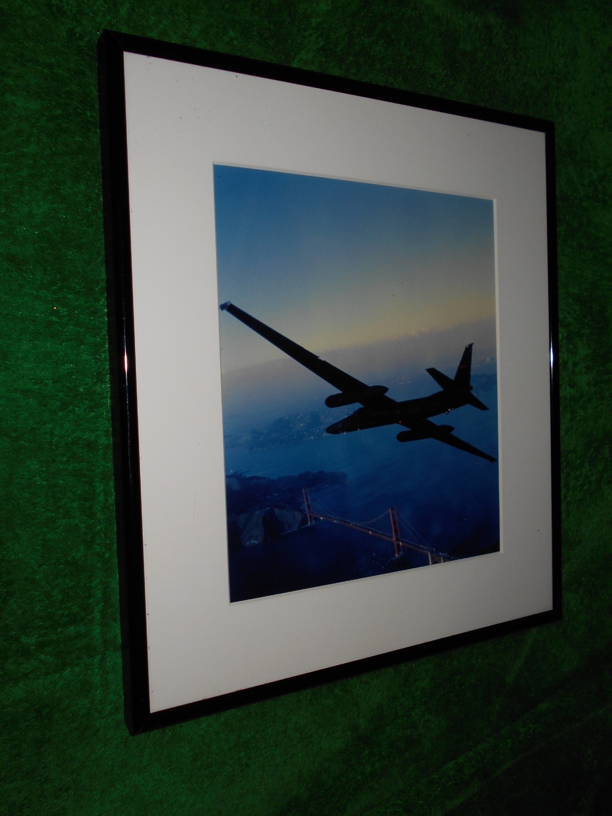 U-2 Spy Plane with Golden Gate Bridge framed photography