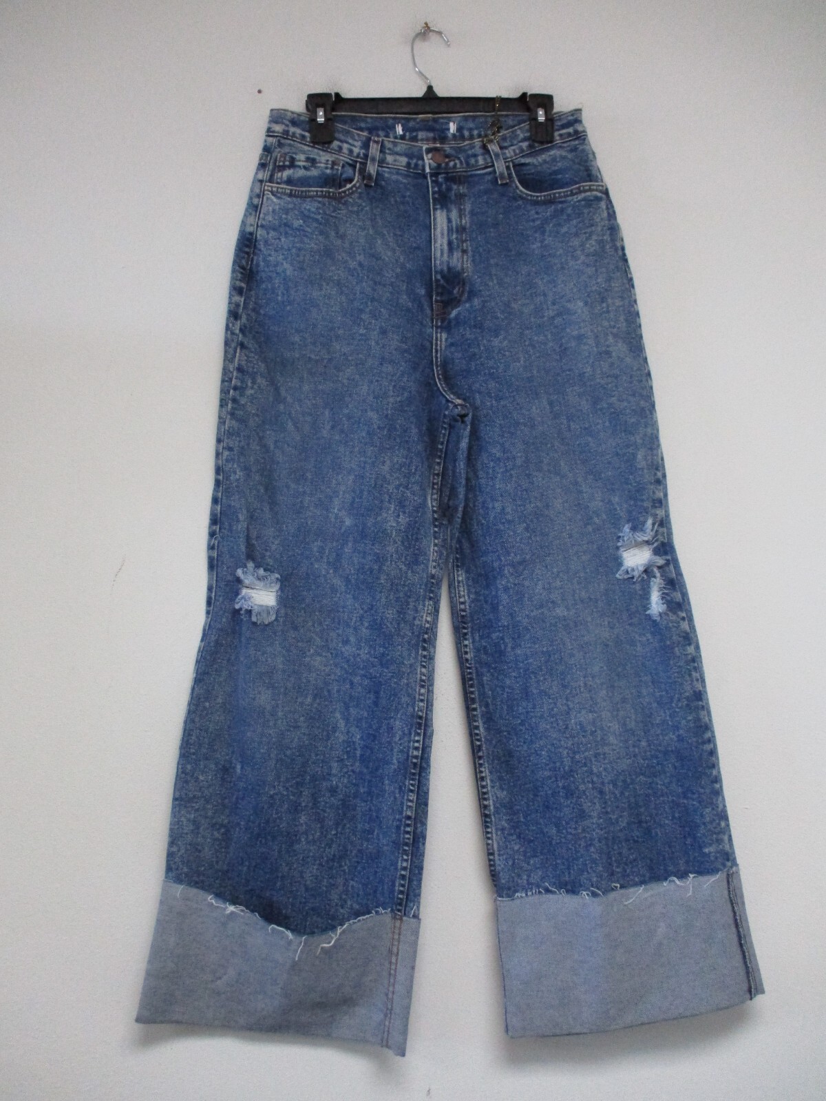 Vibrant MIU Jeans Women 15 Blue Straight Leg Cuffed