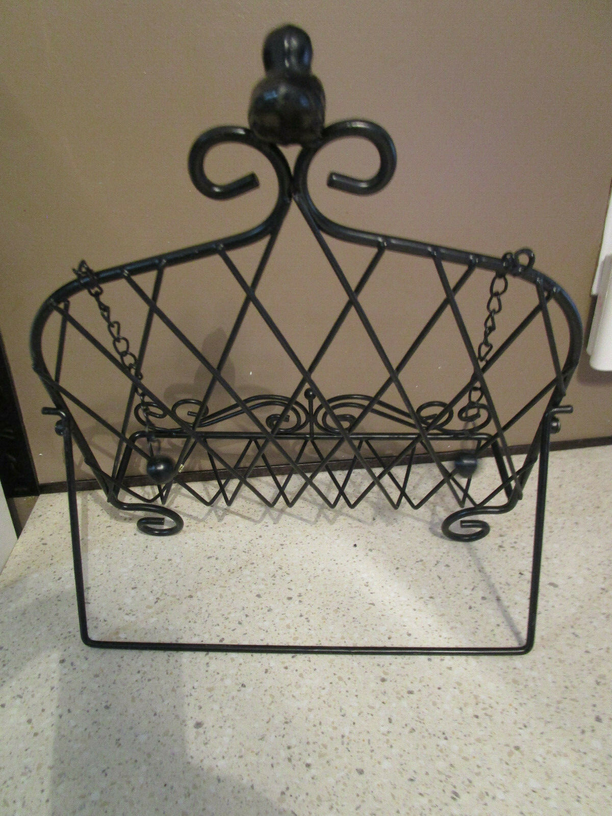 BLACK Folding Metal Cookbook Stand Holder Rack Recipe Kitchen Book Rest w/Bird