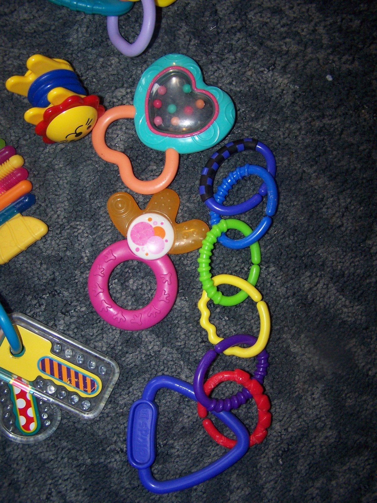 Lot of 7 plus RINGS Rattles Teething Toys Keys Elmo Baby