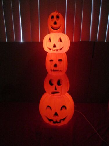 Vtg DON FEATHERSTONE Stacked Pumpkins Lighted Halloween Blow Mold by UNION 35"