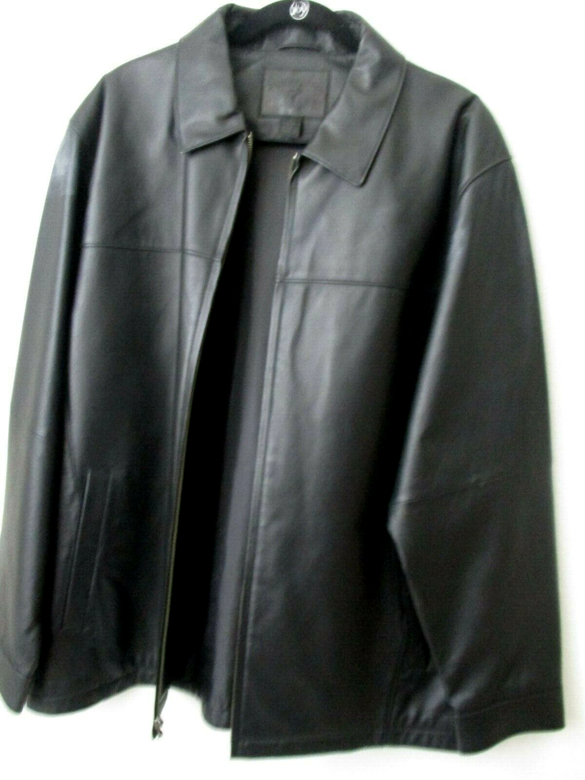 SADDLEBRED BLACK LEATHER LONG SLEEVE ZIP FRONT JACKET SIZE L