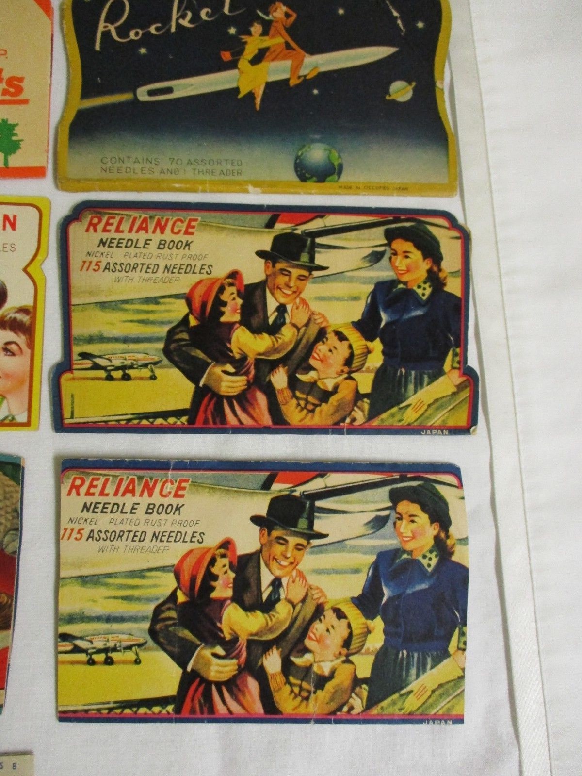 11 Vintage Cardboard Advertising Needle Folders - Traveler-Rocket-Reliance-Boye