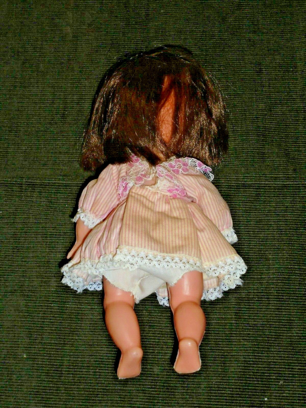 Vintage UNEEDA Little Sophisticates Girl Doll Brown Hair Dress Toy Collectible