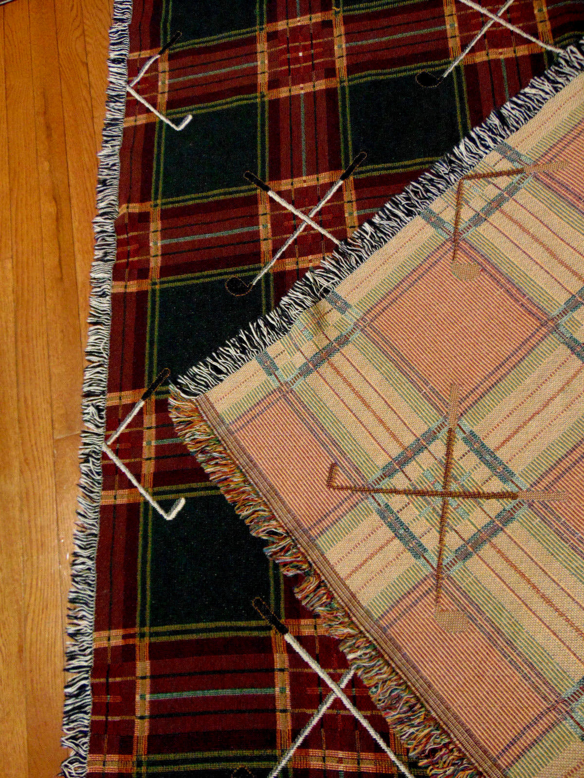 ~GOLF AFGHAN TAPESTRY THROW BLANKET GOLF CLUBS AFGHAN THROW BLANKET  69