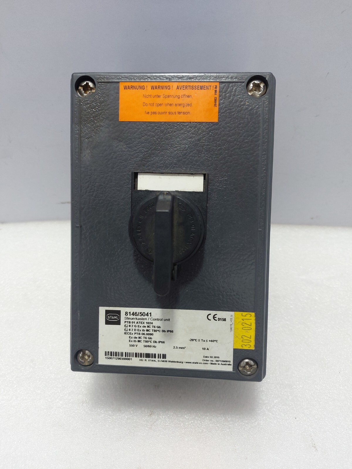 Stahl 8146/5041 Control Unit PTB 01 ATEX 1024 | eBay