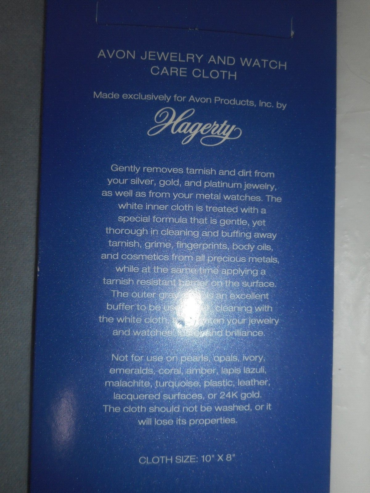 Avon Exclusive Hagerty Jewelry & Watch Care Cloth Binded Original Box 10x8