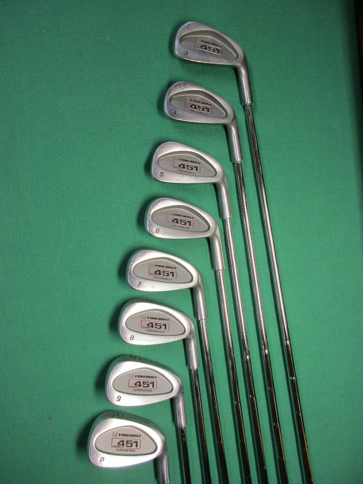 Foremost Model 451 Oversized Iron Set 3-PW Firm Flex Steel Shafts - Good Cond!