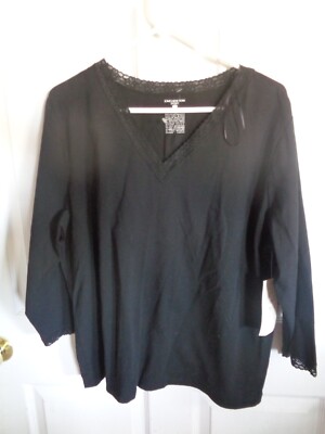 NWT - Jones New York Sport - Women's - Black  - V-Neck - Shirt / Top - Size 2X