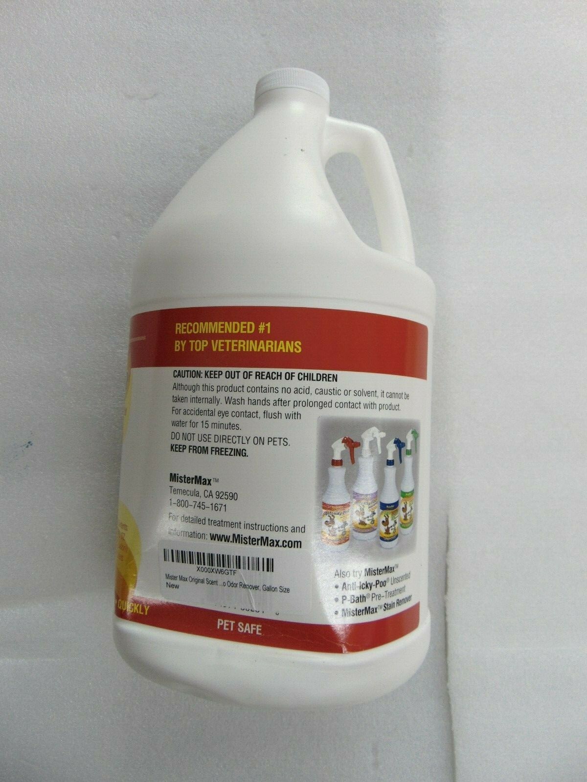 MisterMax Anti-Icky-Poo Unscented Pet Dog Cat Odor Remover 1 Gallon Cleaner