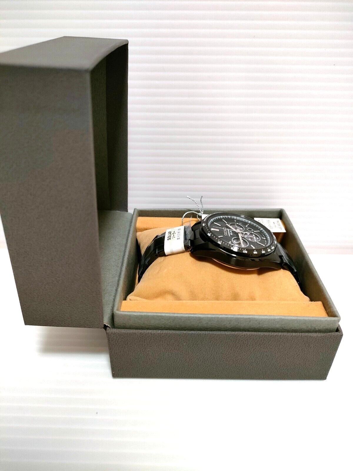 Pre-owned Seiko Selection Sbpy169 Solar Chronograph Watch All Black Men's Authentic