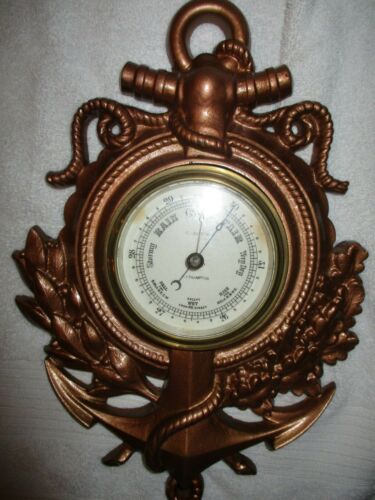 Antique English Barometer GC Bateman Cast Iron Anchor Body C 1880-1890 