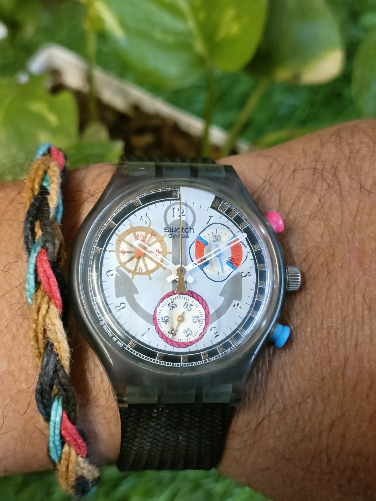 美品 swatch SWISS MADE scn110 スウォッチ AUTHENTIC SWATCH SWISS CHRONOGRAPH MEN'S QUARTZ MULTI COLOUR