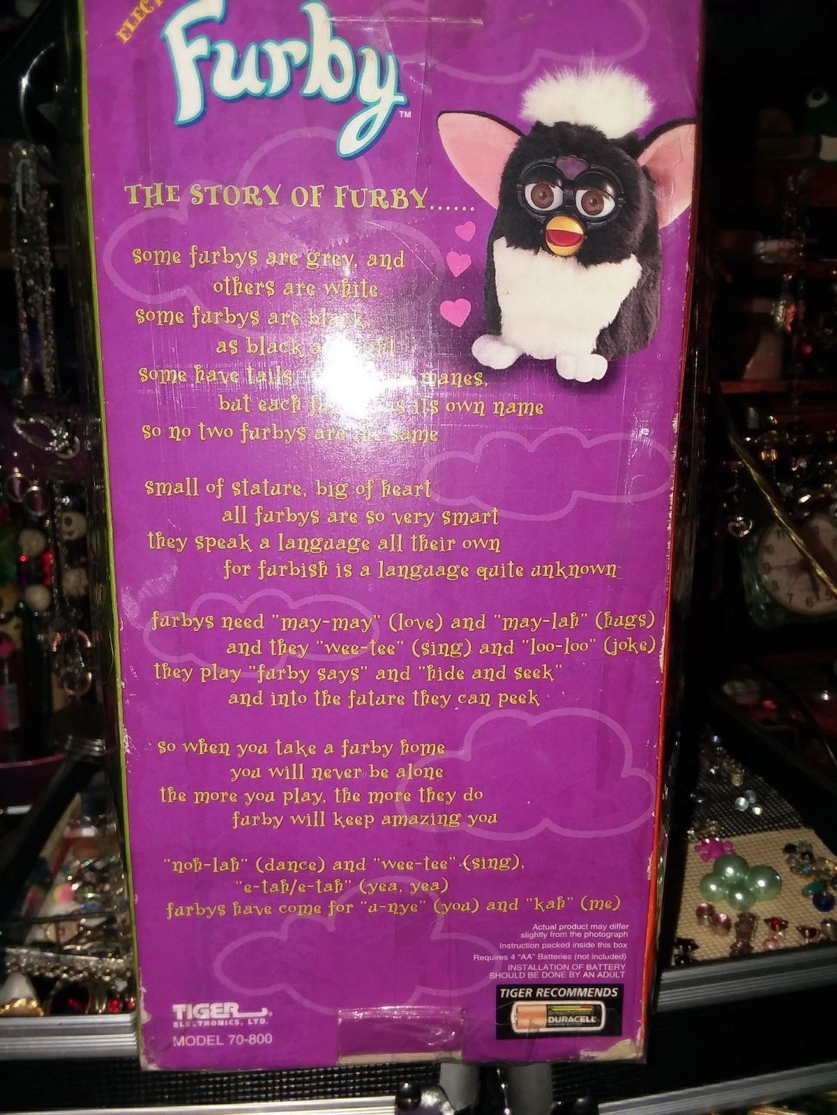 VINTAGE BLACK FURBY FROM 1998 WITH BOX