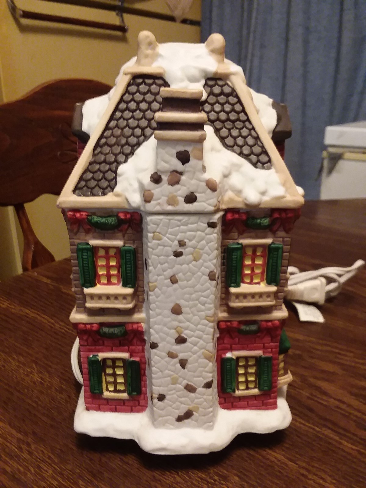 Electric Simmering Potpourri Pot Christmas Inn House Holiday w/ Box Porcelain