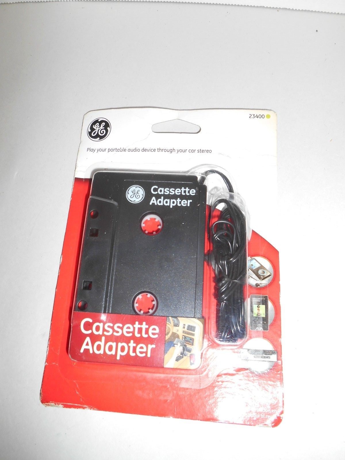 GE Cassette Adapter No. 23400 for Audio Device Through Car Stereo