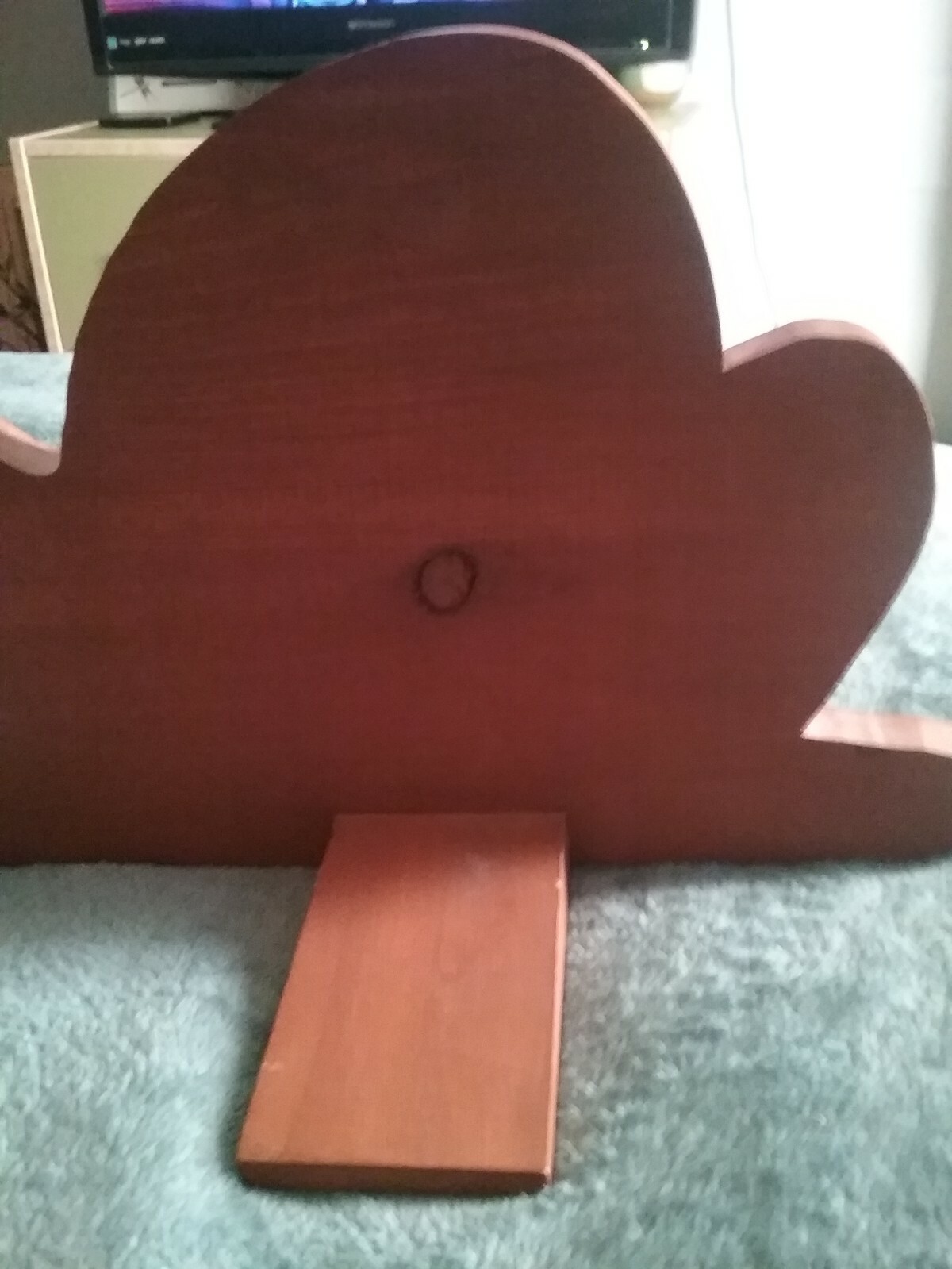 Hand Made and Painted Wood Dog Door Stopper.