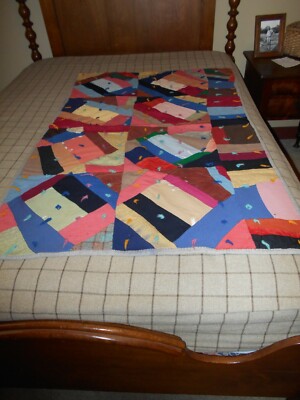 ANTIQUE VINTAGE BABY'S CRAZY QUILT WITH PROVENANCE