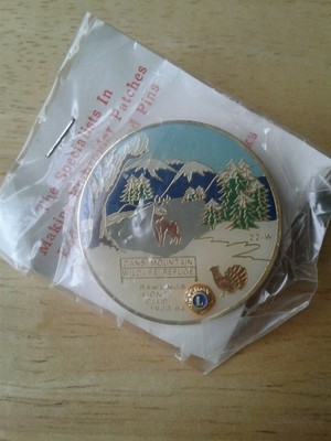 Dans Mountain Wildlife Refuge Rawlings Lions Club 1983 84 enamel pin Deer Turkey