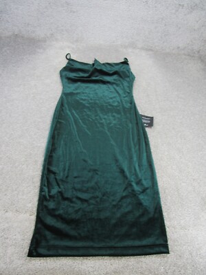 Lulus Bodycon Dress Womens Medium Green Velvet Halter Casual NEW