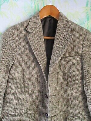 Polo Ralph Lauren beige brown herringbone wool tweed blazer jacket 12