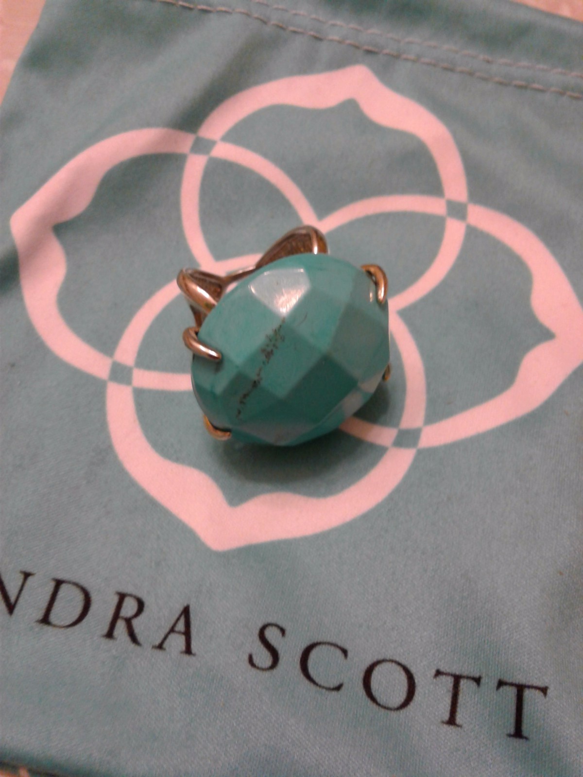 Kendra Scott Turquoise Blue Rana Statement Cocktail Ring 6/7 Rare HTF