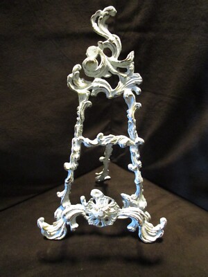 Vintage Cast iron Ornate Easel Tabletop Stand Photo Art display 18.50  tall