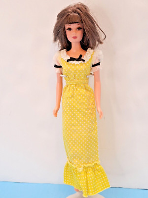 Vintage 1972 Yellow Quick Curl Francie Maxi Dress NO DOLL
