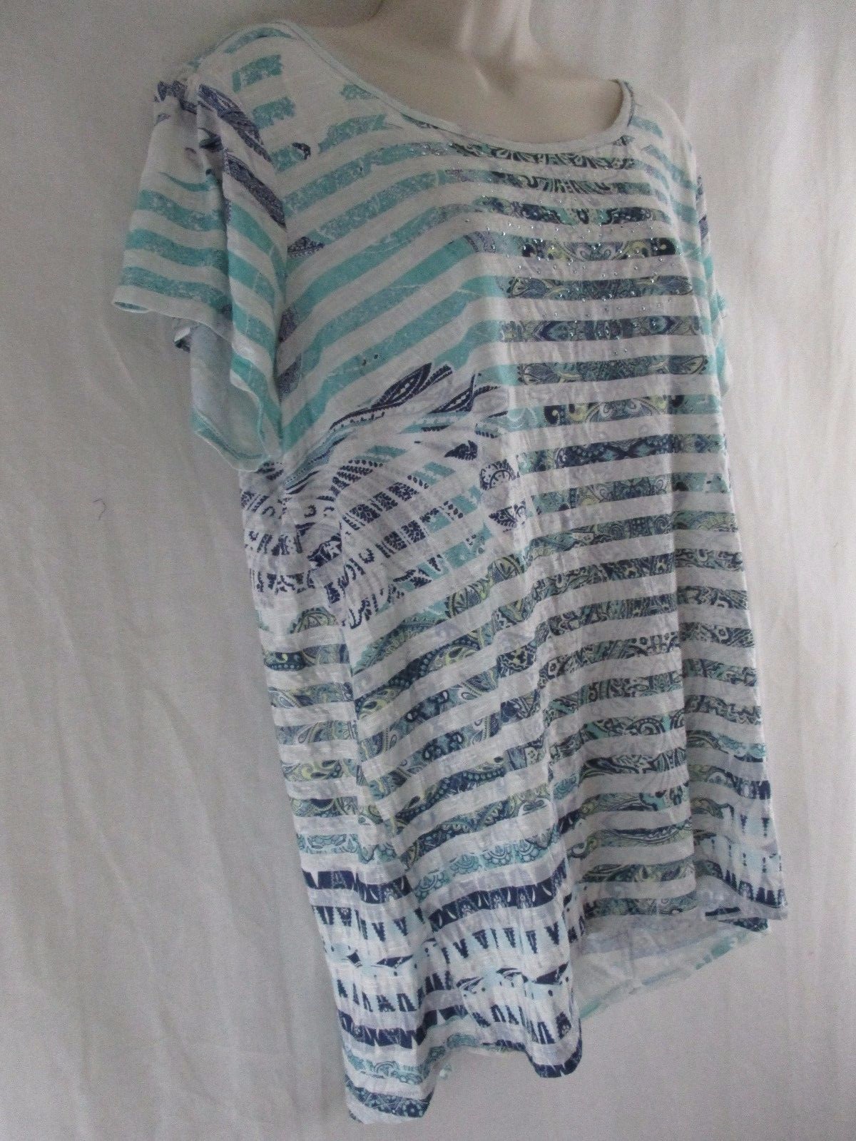 Style & Co. Plus Size Printed Short-Sleeve Tunic Before Evening  Size 1X
