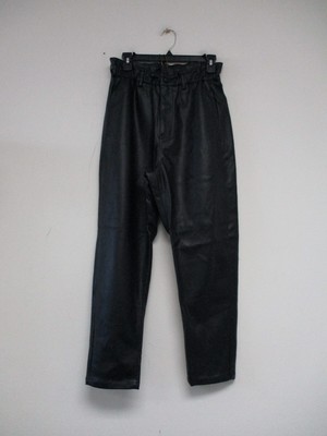 Vibrant MIU Pants Women Size Small Black Solid Faux Leather 26x26 EP1889