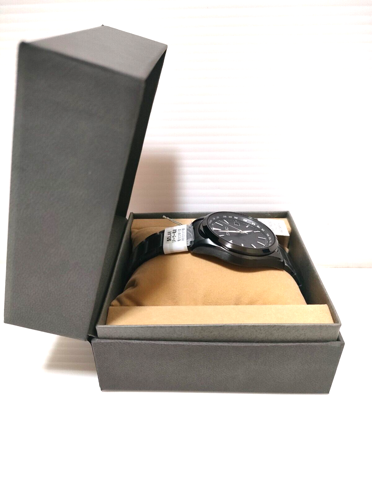 Pre-owned Seiko Selection Sbtm333 Total Black Watch Titanium Solar Atomic Radio Men Gift