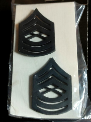 NEW One Pair USMC US Marine Corps Subdued Black Metal Master Sergeant E8 Reg.