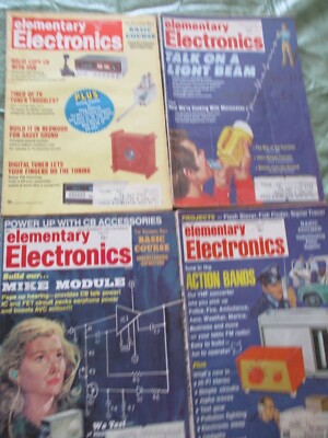 LOT (4) ELEMENTARY ELECTRONICS VTG 1971 - 1973 MAGAZINES FREE SHIPPING