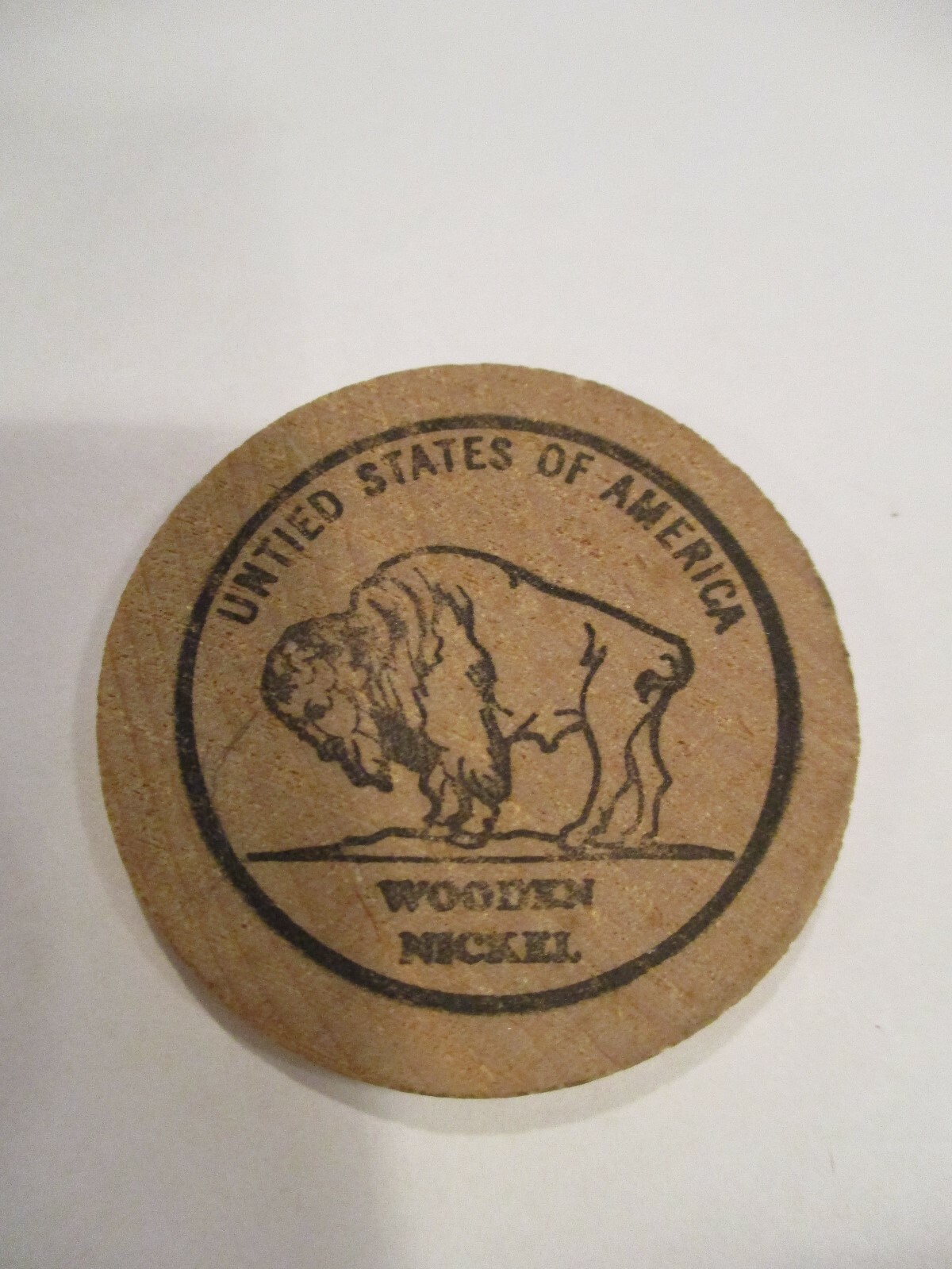 1970s Political Advertising Wooden Nickle Re-Elect S. Rigby Wright Sheriff