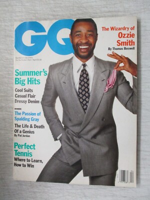 GQ MAGAZINE APRIL 1988 OZZIE SMITH SPALDING GRAY MEN'S FASHION VINTAGE NO LABEL