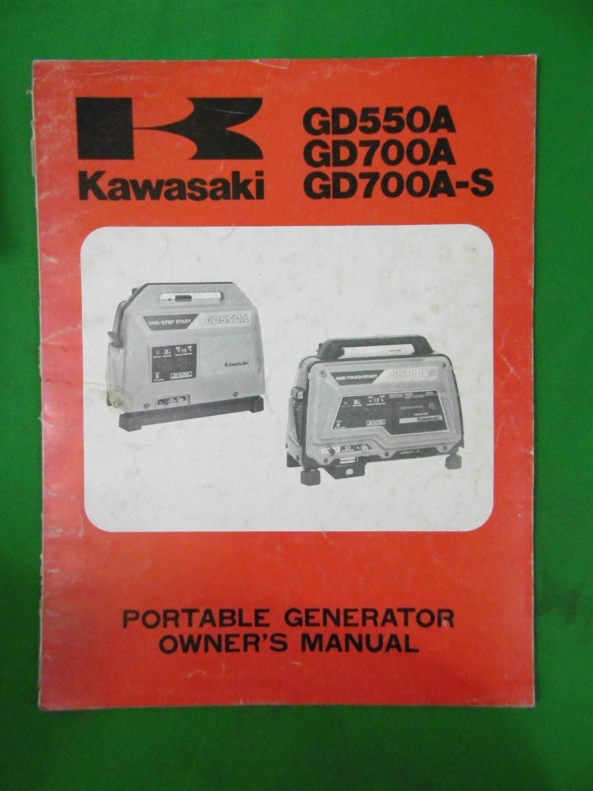 Geunuine Kawasaki Lot of 3 Portable Generator Manuals GD550A GD700A
