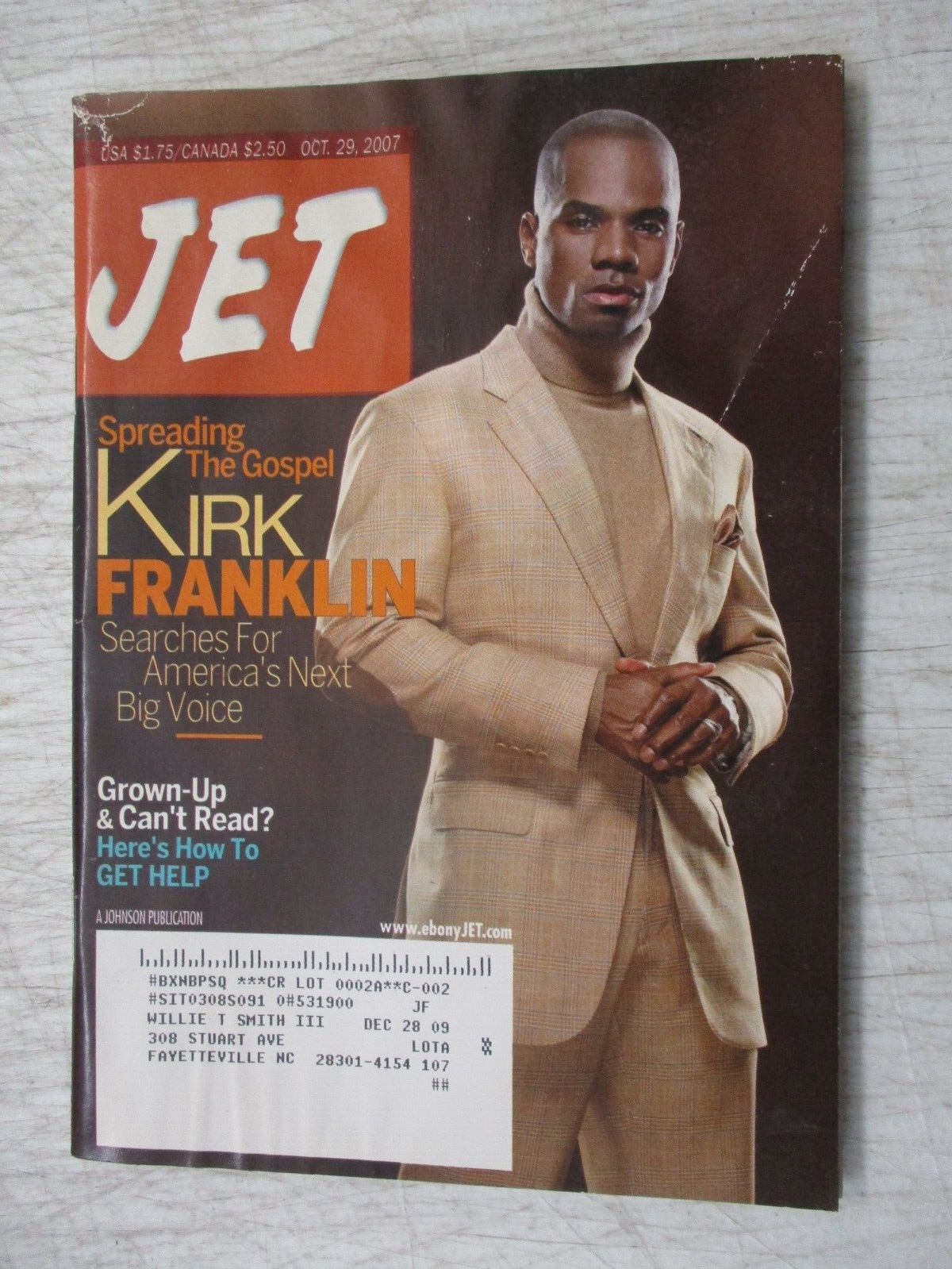 JET MAGAZINE OCTOBER 29, 2007 KIRK FRANKLIN AMERICA'SD NEXT