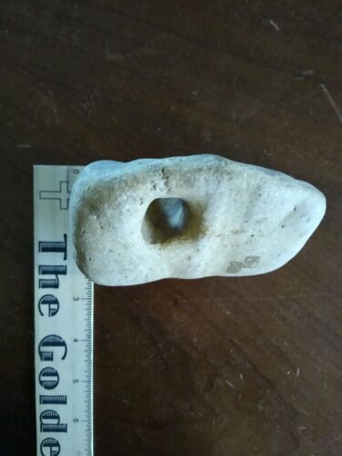 Ancient Indian Artifact Grooved Stone Sledge Hammer Maul w/ Hole 