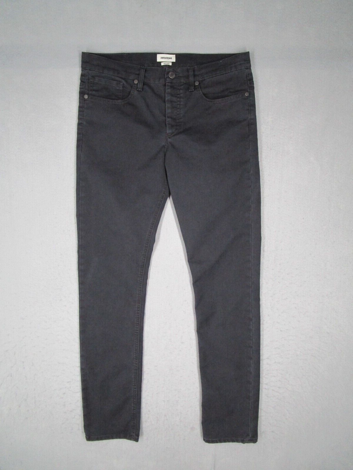 Zadig Voltaire Jeans Men 31 Black Slim Platine Anthra Button Zadig Voltaire Jeans Men 31 Black Slim Platine Anthra Button