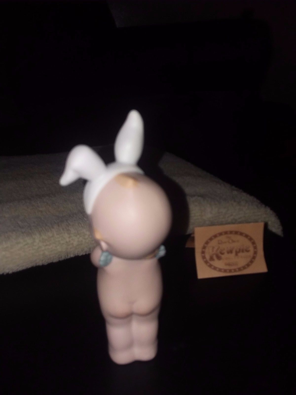 JESCO 1994 ROSE ONEILL KEWPIE BUNNY EARS EGG BASKET STANDING SIGNED BACK FOOT